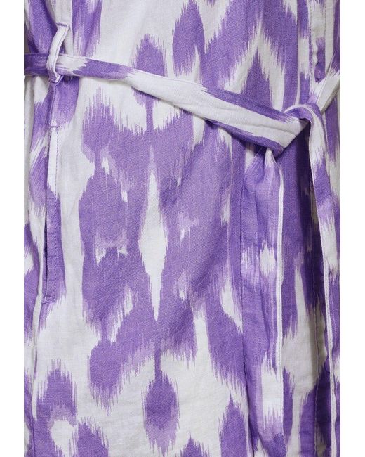 Street One Purple Sommerkleid / Da.Kleid / LS_AOP Linen Shirt Dress