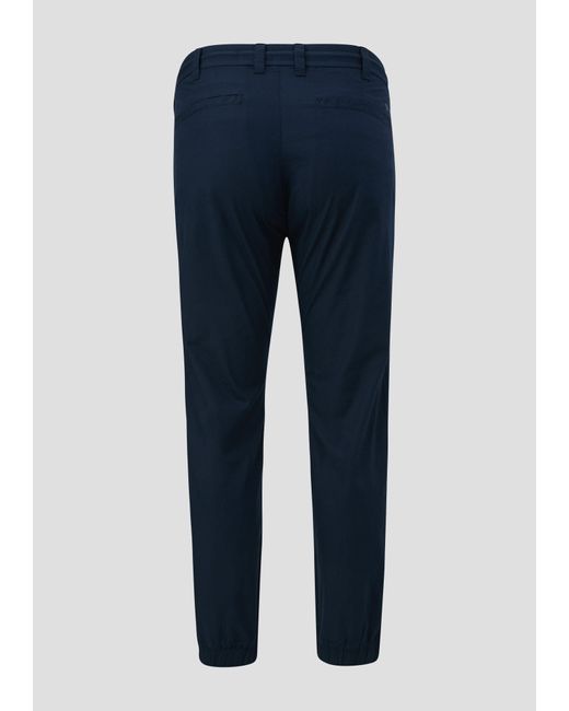 S.oliver Stoffhose Baumwoll-Hose mit elastischem Bund und Print-Detail Durchzugkordel in Blue für Herren