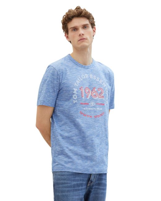Tom Tailor Print-Shirt mit Frontprint-Logo in Blue für Herren