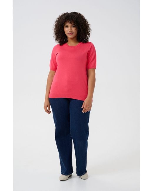 Kaffe Pink Strickpullover KClizzy Große Größen