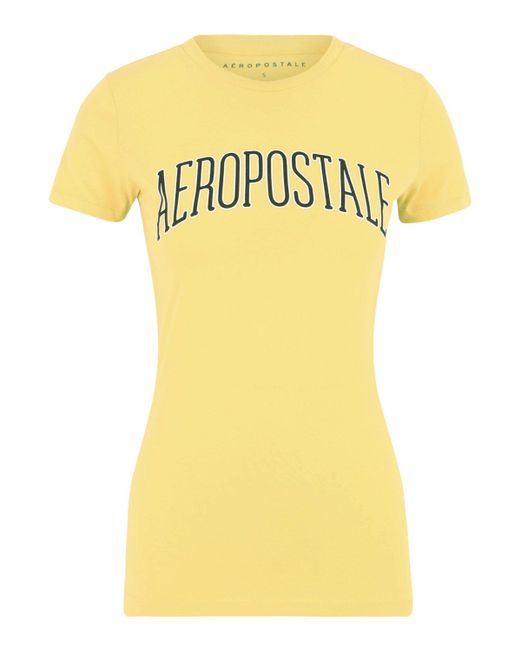 Aéropostale Yellow T-Shirt JUNE (1-tlg) Plain/ohne Details
