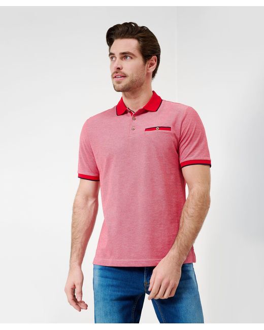 Brax Poloshirt STYLE.PETTER in Pink für Herren