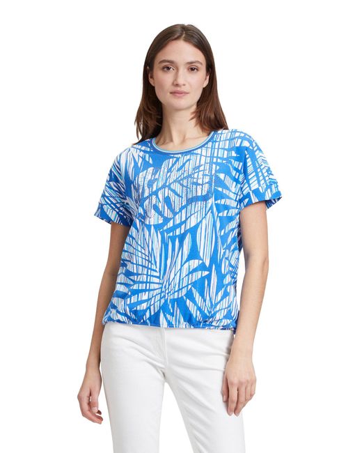 Betty Barclay Blue T-Shirt mit Gummizug (1-tlg) Glitzersteine