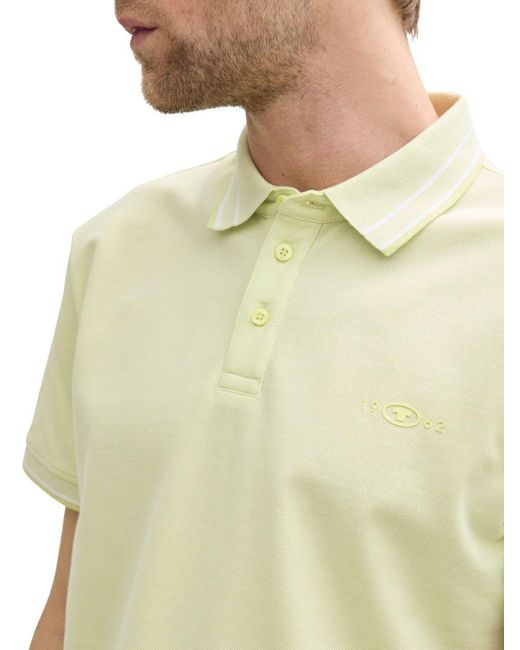 Tom Tailor Poloshirt POLO WITH PRINT (1-tlg) mit Stretch in White für Herren