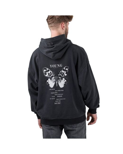 YOUNG POETS SOCIETY Society Young Poets Vintage Butterfly Danis Hoodie in Black für Herren