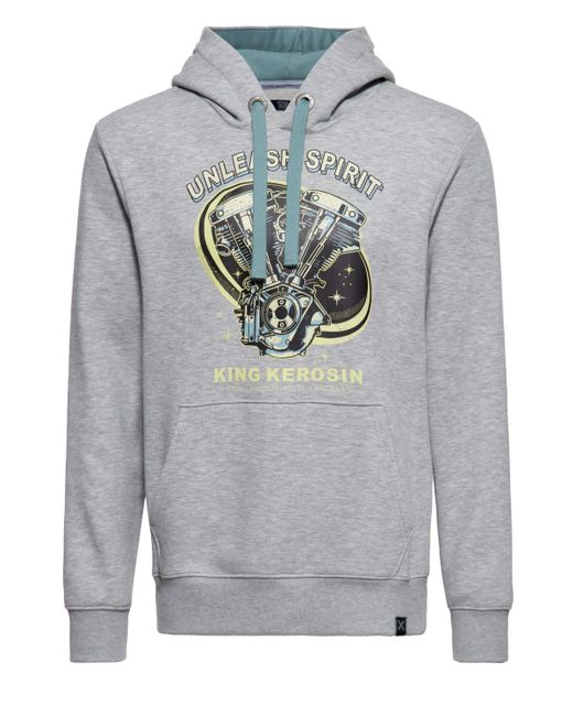 King Kerosin Kapuzenpullover Unleash Spirit (1-tlg) mit weich angerauter Innenseite in Gray für Herren