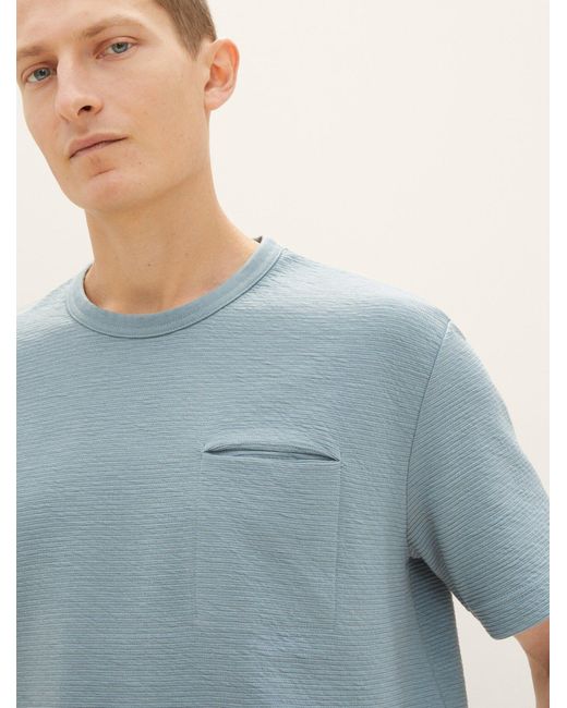 Tom Tailor T-Shirt mit Struktur in Blau für Herren | Lyst DE | T-Shirts