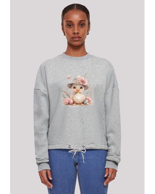 F4NT4STIC Gray Sweatshirt Süßes Oster Küken mit Hut Premium Qualität