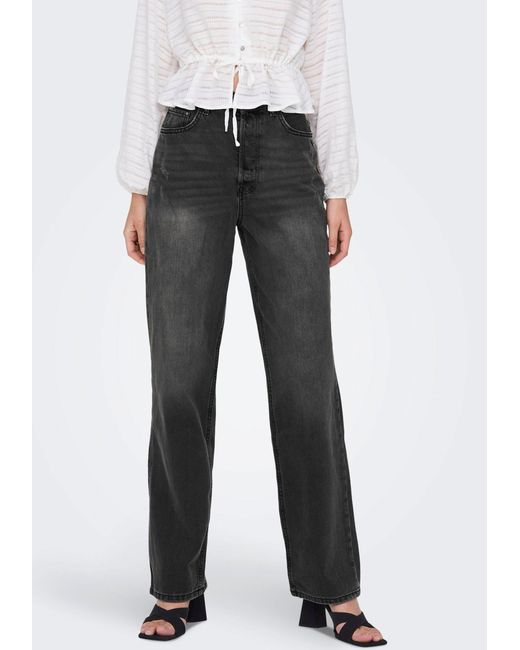 ONLY High-waist-Jeans ONLCELESTE LOOSE DNM in Schwarz | Lyst DE