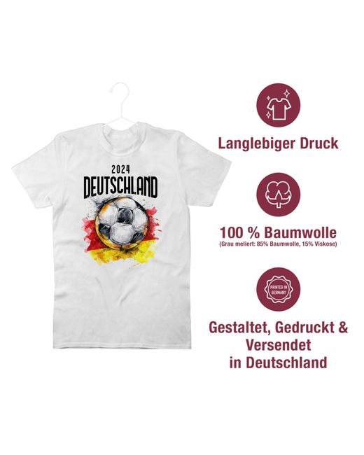 Shirtracer T-Shirt Deutschland Germany 2024 Fussball EM Fanartikel in White für Herren