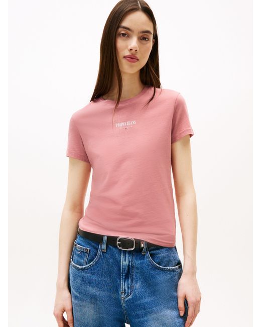 Tommy Hilfiger Pink Kurzarmshirt TJW 2PACK ESSENTIAL LOGO TEE (Packung, 2-tlg)