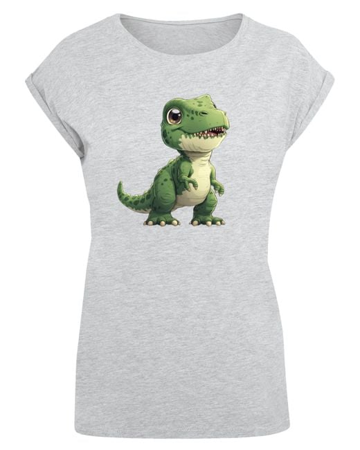 F4NT4STIC White Shirt Süßer grüner Dino Premium Qualität