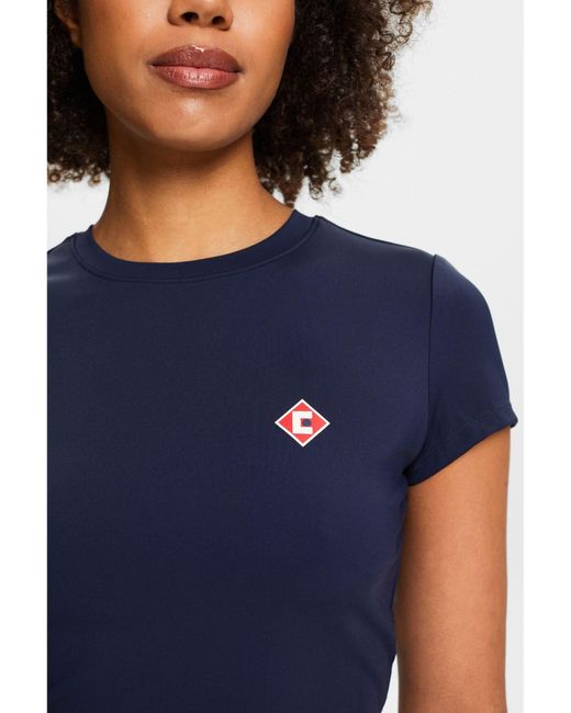 Esprit Blue Logo-T-Shirt in Cropped-Länge (1-tlg)