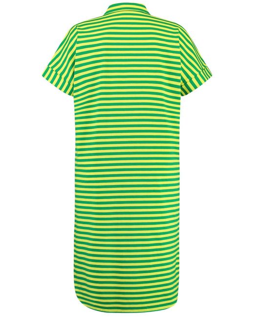 Samoon Green Midikleid Geringeltes Shirtkleid aus Baumwoll-Jersey