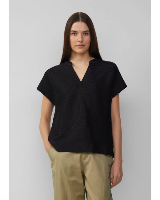 S.oliver Black Shirttop Weiches T-Shirt im Relaxed Fit mit Struktur
