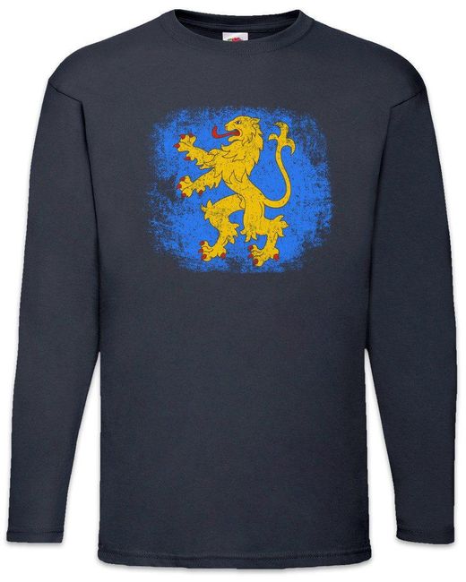 Urban Backwoods Langarmshirt Sheldon Appartment Flag Lion Langarm T-Shirt Big Geek Flagge Bang in Blue für Herren