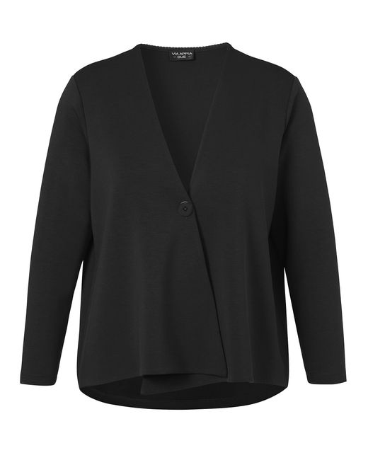 Via Appia Due Black Strickjacke mit überlappenden Vorderseiten