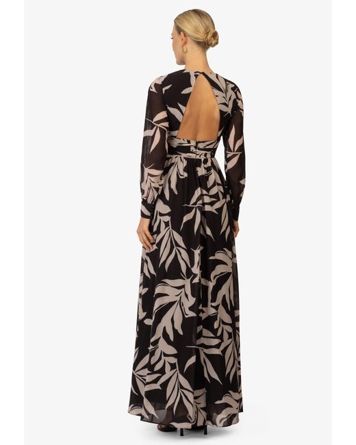 Kraimod Black Abendkleid mit V-Ausschnitt und langen Ärmeln