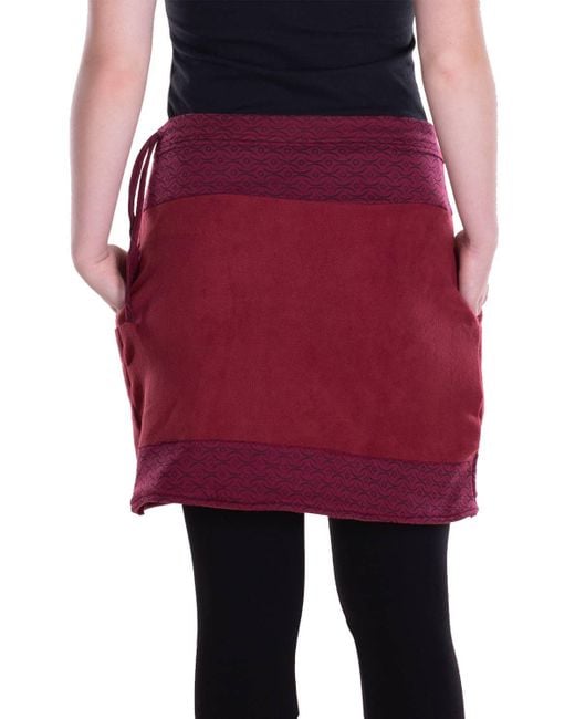 Vishes Red A-Linien-Rock Thermorock warmer Winterrock kurz Taschenrock aus ECO-Fleece Hippie
