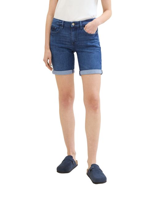 Tom Tailor Blue Shorts Slim Fit Five-Pocket Jeansshorts Denim 7378 in Blau