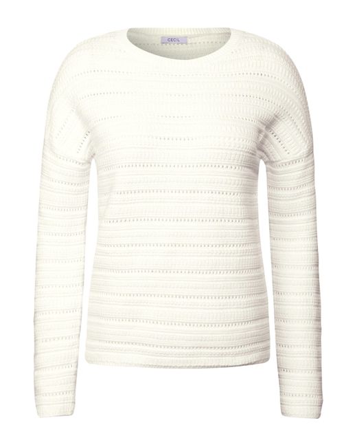Cecil Blue Strickpullover mit Grobstrick-Look