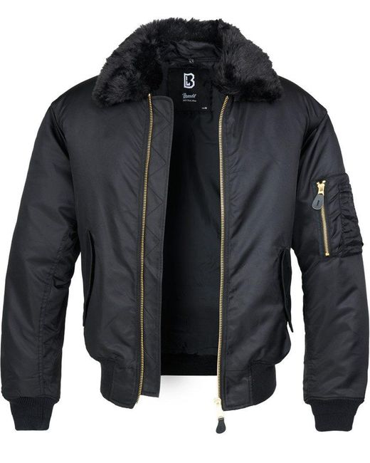BRANDIT Kurzjacke Ma2 Fur Collar Jacket in Black für Herren