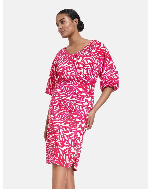 Taifun Pink Minikleid Festliches Kleid mit Volumenärmeln