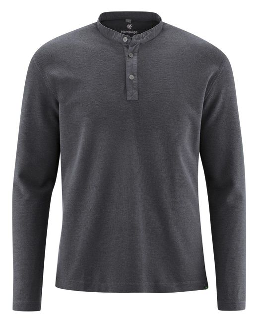 HempAge DH827 Casual Langarmshirt in Gray für Herren