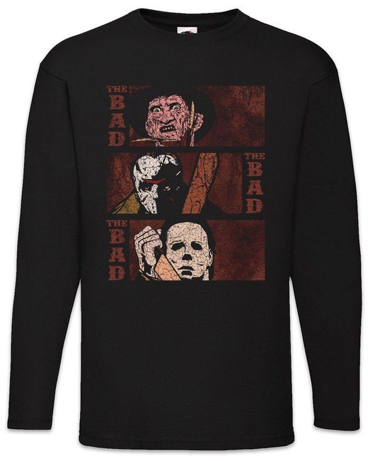 Urban Backwoods Langarmshirt & The Bad Langarm T-Shirt Jason Slasher Fun Vorhees Halloween in Black für Herren