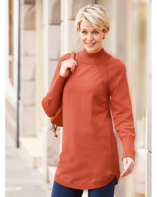 Sieh an! Red Strickpullover Longpullover
