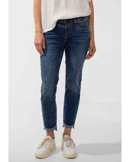 Street Deep One | Fit in Jeans DE Casual Authentic Lyst (1-tlg) Indi in Blau Fransen Bequeme