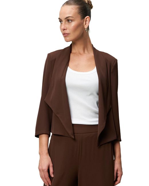 Zero Brown Jackenblazer Blazer offener Style Plain/ohne Details
