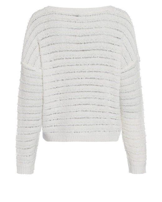 MARC AUREL Strickpullover Strick off white varied