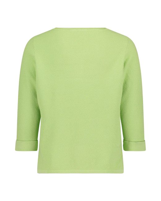 Betty Barclay Green Strickpullover Feinstrickpullover mit Strickdetails (1-tlg) Struktur