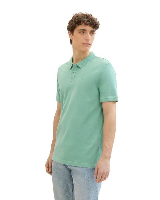 Tom Tailor Poloshirt aus reiner Baumwolle und mit Logo-Stickerei in Green für Herren