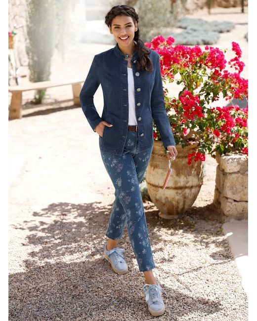 Sieh an! Blue Blusenblazer Jeansblazer