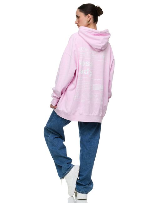 Worldclassca Pink Oversized Hoodie Kapuzenpullover Sweat PRINT