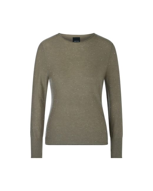 Marc Cain Green Strickpullover Wollpullover mit Pailletten