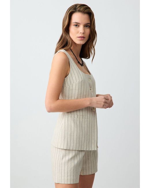 Jimmy Key Natural Gewebte Shorts in Stein