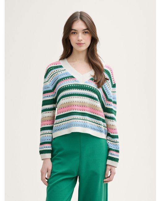 Tom Tailor Green Relaxed Fit Strickpullover