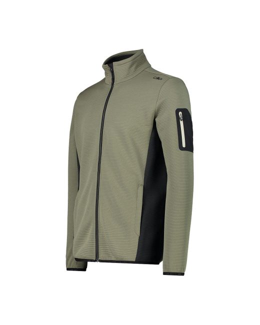 CMP Outdoorjacke Unlimitech Fleece mit durchgehendem Reißverschluss in Green für Herren
