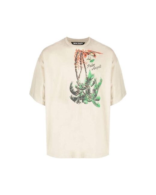 Palm Angels Angels Palm Print T-Shirt Weiß in White für Herren