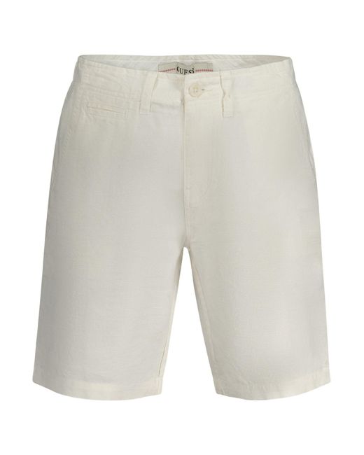 Guess Pocket-Hose Weiße Bermuda Shorts – 5 Taschen, Knopf & Reißverschluss in Multicolor für Herren