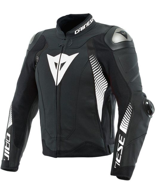 DAINESE Motorradjacke Super Speed 4 Motorrad Lederjacke Atmungsaktiv thermisch protektoren in Black für Herren