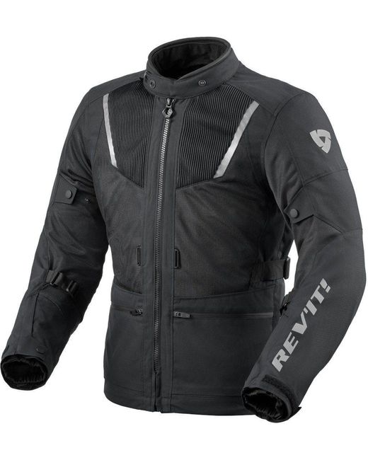 Revit Motorradjacke Levante 2 H2O Motorrad Textiljacke herausnehmbares Innenfutter,wasserdicht in Black für Herren
