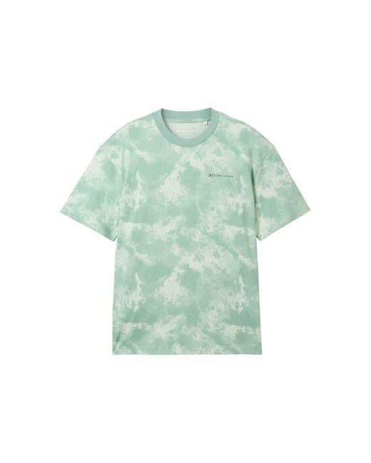 Tom Tailor Kurzarmshirt relaxed allover print t-shirt in Green für Herren
