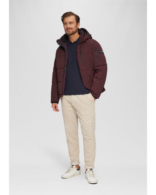 S.oliver Allwetterjacke Wasserabweisende Steppjacke mit abnehmbarer Kapuze Artwork in Red für Herren