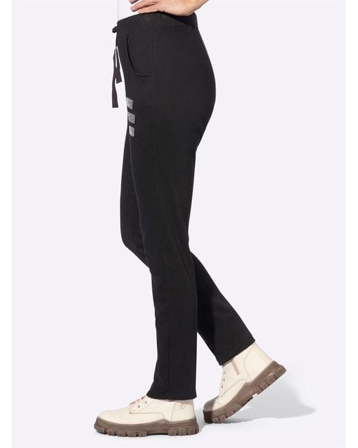 Sieh an! Black Jerseyhose Sweathose Innenbeinlänge ca. 77 cm