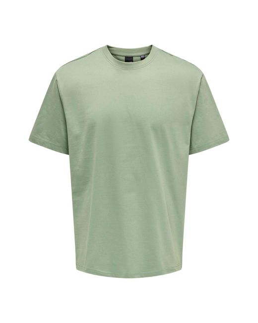 Only & Sons T-Shirt Fred Kurzarmshirt Relaxed Fit (1-tlg) in Green für Herren