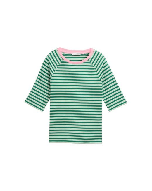 Tom Tailor Green T-Shirt mit Streifenmuster